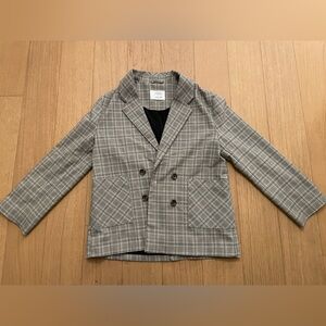 Zara Plaid Double Breasted Blazer 152cm